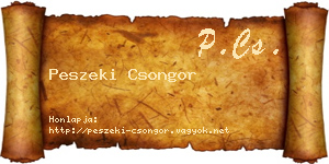 Peszeki Csongor névjegykártya