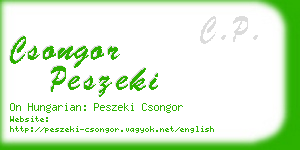 csongor peszeki business card